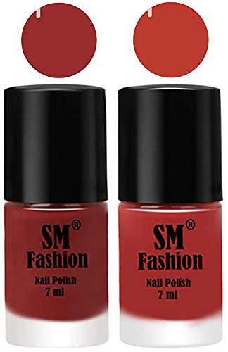 Image of Long Lasting Nail Polish | Nail Paint Combo 7 ml Each) - Set of 2 Jam-Dark Peach