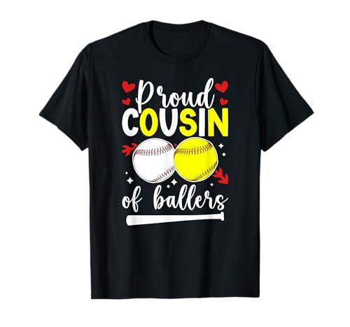 Proud Cousin of Ballers Baseball Softball Cousin T-Shirt