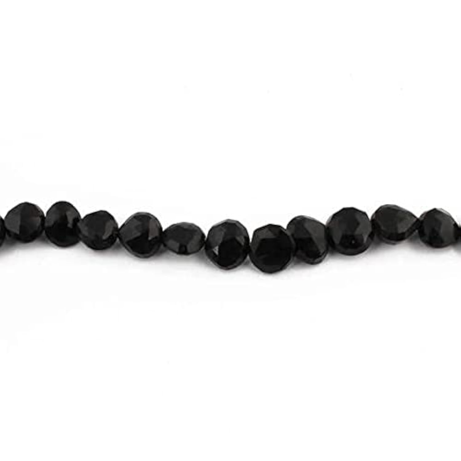 Perles Onyx Noir en cœur 10mm briolettes facettées sur rang de 8" pour fabriquer un cadeau unique