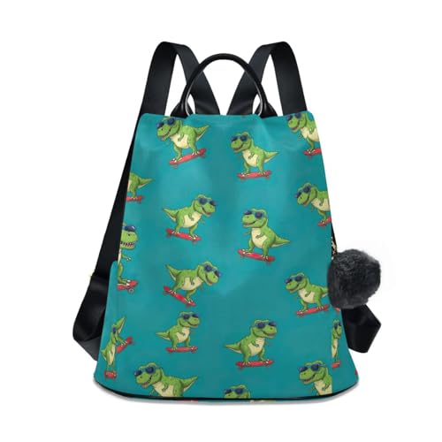 Sac à dos tendance femme grande capacité avec antivol et motif vert