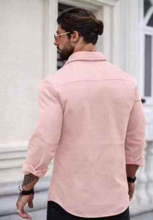 Image of Men Solid Casual Collared Shirt Breathable Comfortable Regular Fit Modern Stylish Everyday Fashion Outfit