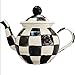 Novela Tetera esmaltada Esmalte Kettle Feilong Esmalte Hecho a mano Grid en blanco y negro Hervidor de hervidor 0.7l Tetera de la flor Pote de aceite de la olla