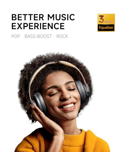 Image of Picun B8 Bluetooth Headphones, 120H Playtime Headphones Wireless Bluetooth with 3 EQ Modes, Low Latency, Hands-Free Calls, Over Ear Headphones for Travel Home Office Cellphone PC (Ashen Golden)