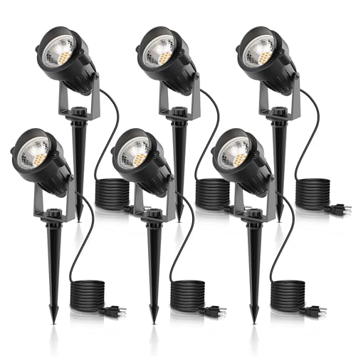 Image of L LOHAS LED 5W Dusk to Dawn Outdoor Spotlight 3000K Landscape Light 6 Pack