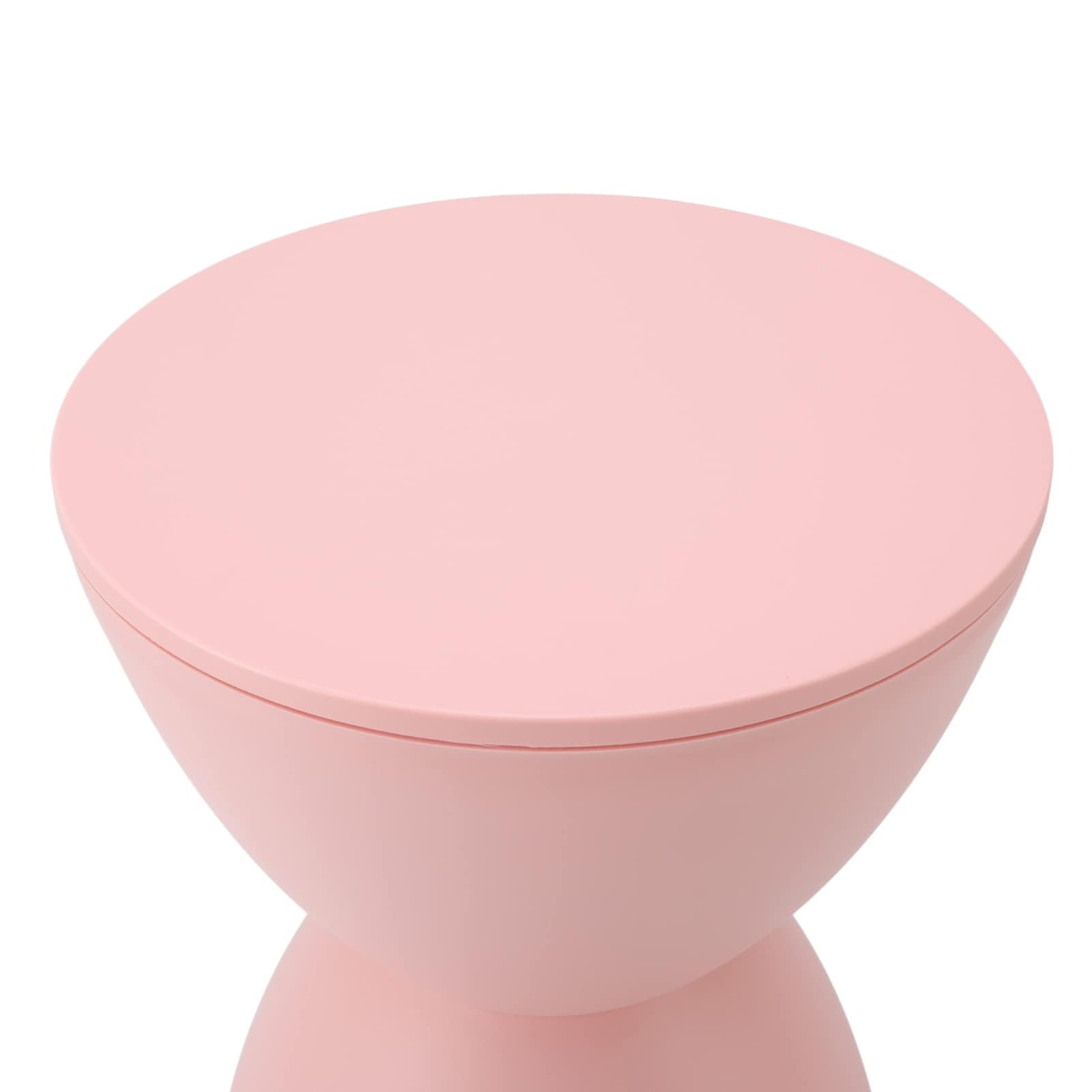 LiebeWH Sgabello a Forma di Clessidra Tavolino Rotondo per Uso Domestico per Bagno, Soggiorno e Camera da Letto (Rosa)