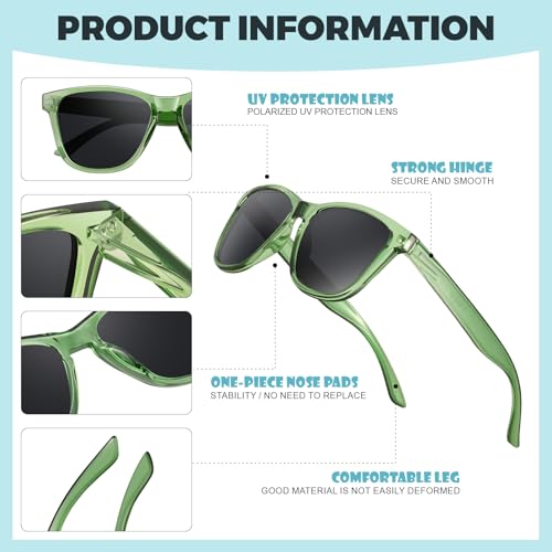 Image of Kids Polarized Sunglasses for Girls Boys UV400 Protection Classic Fashion sun Glasses Lightweight Material Age 3-10