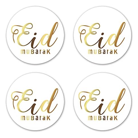 SWSATYW 96PCS Glitter Eid Mubarak Stickers Eid Party Decorations Ramadan Party Supplies Cover