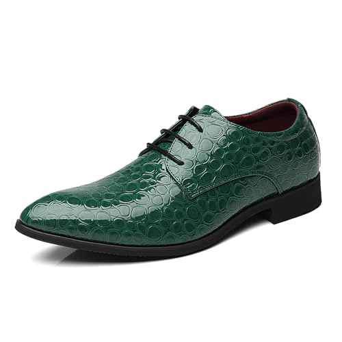 Men's Patent PU Leather Derby Dress Shoes Cap Toe Formal Shoes for Men Classic Men's Dress Shoes