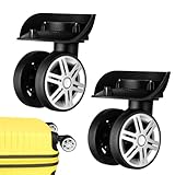 Juego de ruedas de repuesto para equipaje, nailon de 9,8 x 6 cm, 2 piezas, robusto, silencioso, con doble, diseño duradero, universal, se a la mayoría de maletas y bolsas de viaje