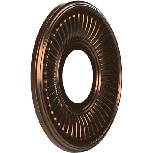 Image of Ekena Millwork CMP10BECAB Berkshire Thermoformed PVC Ceiling Medallion (Fits Canopies up to 4 1 /2 inch), 10 inchOD x 3 1 /2 inchID x 3 /4 inchP, Metallic Antique Brass