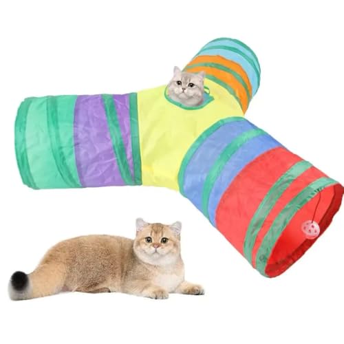 Túnel em T para Gatos com Bolinha, Colorido