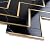 TNNGG-04 Herringbone Black and Gold Polished Marble Mosaic Tile Backsplash 1 Sheet