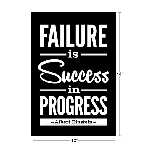Image of Failure Is Success Growth Mindset Poster Black and White Classroom Cool Wall Art Print Poster 12x18