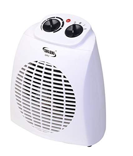 Tung Wing Supply, 1500W Fan Portable Heater with Adjustable Thermostat, Overheat and Tip-Over