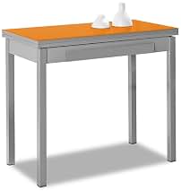 ASTIMESA Tipo Libro Mesa de Cocina, Metal, Naranja, 80x40cm