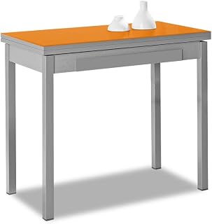 ASTIMESA Tipo Libro Mesa de Cocina, Metal, Naranja, 80x40cm