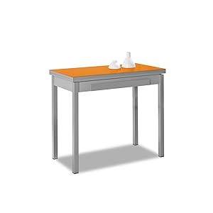 ASTIMESA Tipo Libro Mesa de Cocina, Metal, Naranja, 80x40cm