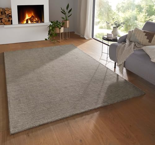 Taracarpet Teppich Vanessa Wool Gabbeh Loom Wollteppich strapazierfähiger Schurwollteppich fürs Wohnzimmer, Schlafzimmer und Esszimmer grau 130x190 cm