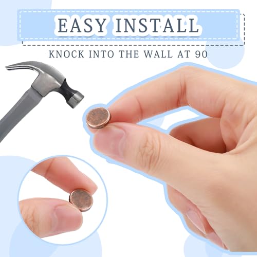 Image of Shimeyao 30 Pcs Vintage Push Pins, Large Metal Thumb Tacks for Picture Photo Hanging, Wall Pins for Board Posters Bulletin Maps, Wall Tack for Office Home Decorative(Red Bronze)