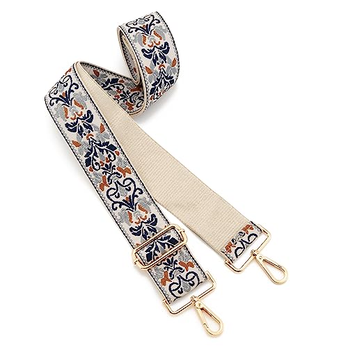 Image of Wide Shoulder Strap Adjustable Replacement Belt Guitar Style Crossbody Bag Handbag Strap Multicolor Canvas Straps(Wide:2in)(Color48)