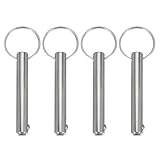 QUARKZMAN Schnellspannstifte, Durchmesser 3/8 (10mm) Nutzlänge 1,97 (50mm) Gesamtlänge 3,54 (90mm) Bimini Top Stifte Marine-Hardware aus Kohlenstoffstahl für Bootszubehör, Packung mit 4