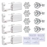 TC-SMAR 4 Pack Disposable Ear Piercing Gun Kit With Built-in transparent Cubic Zirconia Ear Studs