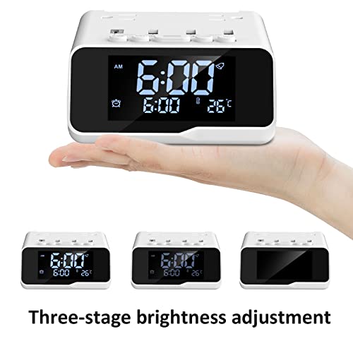 Alarm Clock With Usb Ports, Btu Digital Alarm Clock Power Strip Surge Protector With 2 Ac Outlets, 4 Usb Ports, 6Ft Power Cord, Adjustable Brightness And Snooze Function For Bedroom, Hotel #TOP2