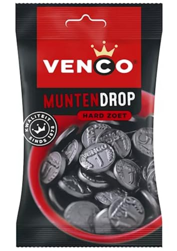 Venco Coins Hard Sweet Black Licorice 4.2 Oz Bag