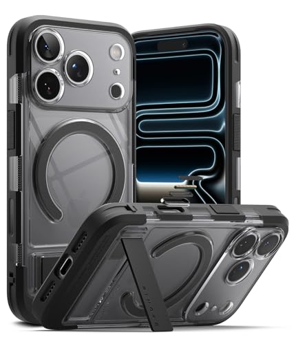 Étui iPhone 17 Pro MagSafe Ringke UX antichoc avec anneau aimanté et béquille