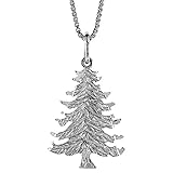 Sterling Silver Christmas Tree Pendant, 7/8 inch