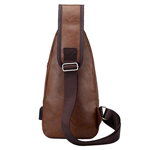Hebetag Leather Sling Bag Crossbody Backpack for Men Women Travel Outdoor Camping3