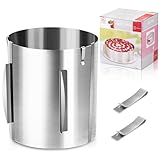 Huanmin Tortenring Verstellbar, Tortenring Hoch 20 cm, Edelstahl Tortenring mit Skala 16-30cm...