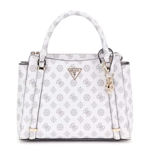 GUESS Eco Erica 2 Compartment Satchel White Logo