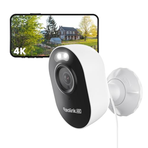 Reolink 4K Wi-Fi 6 Überwachungskamera Aussen mit 2,4/5GHz Dual-Band Wi-Fi, Farb-Nachtsicht, Plug-In WLAN Kamera Outdoor mit 24/7-Aufzeichnung, Intelligente Erkennung, Sirene, Wetterfest, Lum