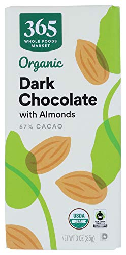 365 By Whole Foods Market, Bar Chocolate Dark With Almonds 56% Organic, 3 Ounce #TOP6