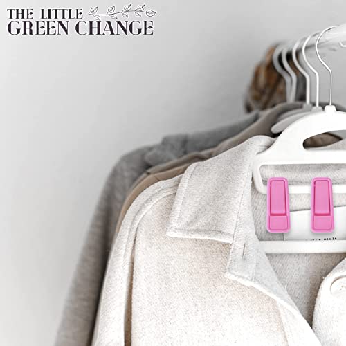 20Pcs Baby Hangers Clips - Hanger Clips For Kids Hangers Plastic With Clips - Pant Clips Pink Baby Clips - Slim Line Finger Clips For Crafts - Small Clothes Clips For Hangers With Clips Plastic #TOP5