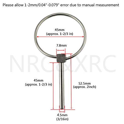 Nrc&Xrc WJBPPIN4.5MM-4 Stainless Steel 316 Lynch Pins Linch Pin Dia 4.3Mm thumb #1