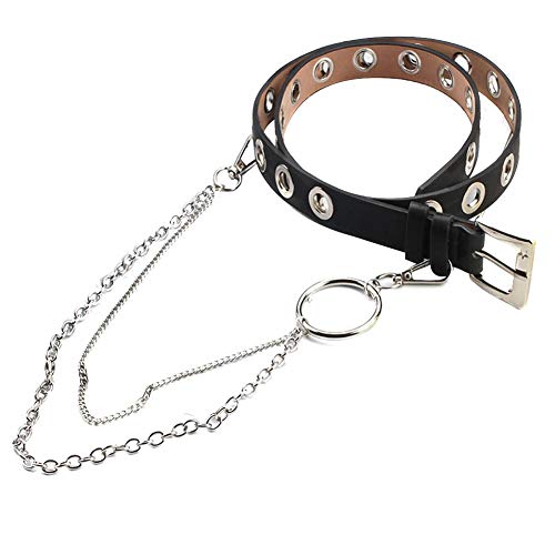 AITOCO Cinturón Ajustable, Cinturón de Ojal de Moda, Cinturón con Hebilla de niña Vestido de Moda Cinturón de Cuero con Cadena para Hombre Mujer Niña Jeans, Pantalones, Falda 100CM