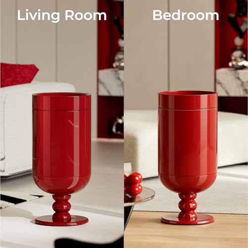 Caneca de basura redonda acero inoxidable 20 litros roja miniatura 6