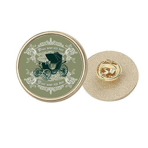 Broche ronde verte et dorée voitures classiques pour vos rallyes et sorties