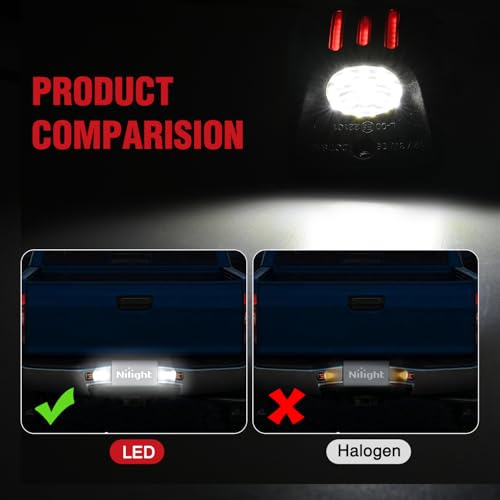 Image of Nilight License Plate Lights Compatible with 1995 1996 1997 1998 1999 2000 2001 2002 2003 2004 Toyota Tacoma Red OLED Neon Tube 6000K White 2PCS Pack | Compatible with 1995 1996 1997 1998 1999 2000 2001 2002 2003 2004 Toyota Tacoma Red OLED Neon Tube 6000K White