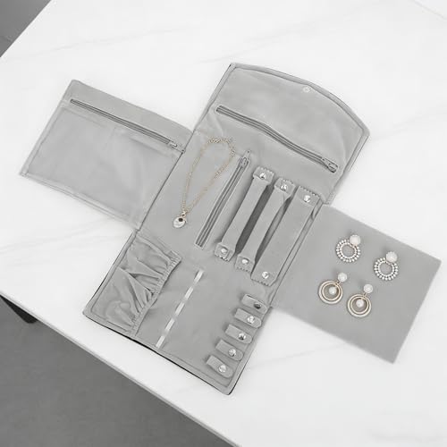 Estuche para joyas con compartimentos múltiples Didiseaon: protección enrollable y portátil 6