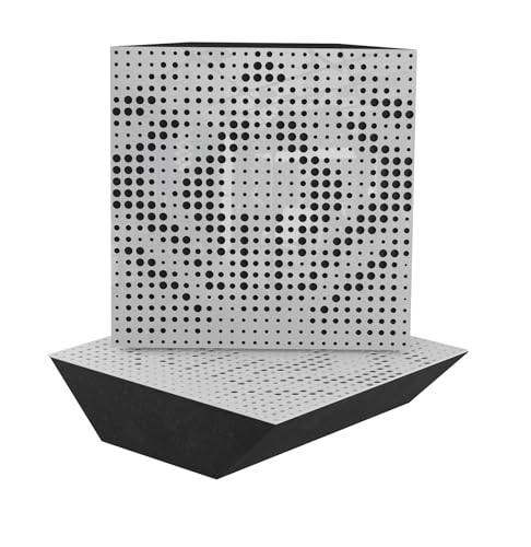2er-Pack – Akustik-Eck-Bassfalle | 50x50x10cm | Akustikbehandlung für Aufnahmestudios | Schalldämmung - Absorption - Diffusion - Reflexion | Farbe: [x2 UNIVERSE-150mm | Weiß glänzender Kunststoff]