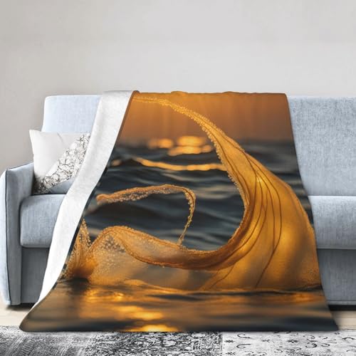 Manta de franela con estampado de cola de sirena, ligera para sofá, cama, silla, gruesa, cálida y transpirable, para todas las estaciones, acogedora, mullida, antiestática, microfelpa (50 x 60