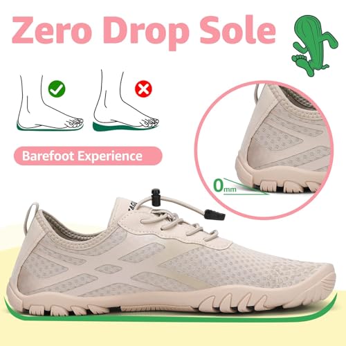 SAGUARO Water Shoes for Women - Barefoot Quick-Dry Aqua Sock, Lightweight, Breathable for Swimming, Beach and Outdoor Activities Size 5.5-10.54