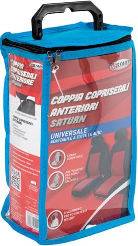 Start Coppia Coprisedili Saturn Colore Nero/Rosso - 3