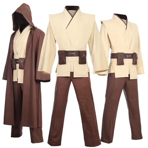 Tiangong Mens Costume Robe Adult Male Tunic Set Halloween Cosplay Costume Cloak Set (L)
