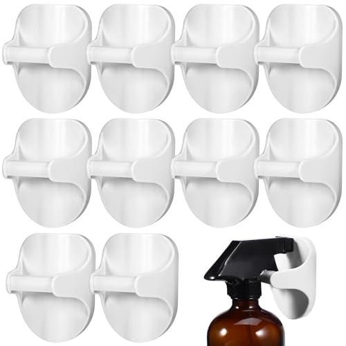 COLLBATH 10 Stück Selbstklebender Sprühflaschenhalter aus Abs Weiß Sprühflaschen Organizer für Werkâ€¦ – Miniatur