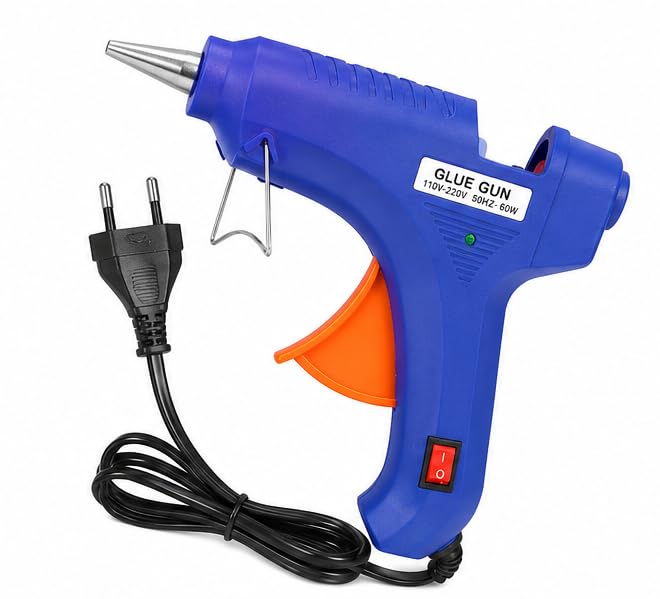 60W Hot Melt Glue Gun with ON/OFF Switch | Fast Heating Glue Gun for DIY Craft, School Projects, Decoration, Wood, Plastic, Fabric & Repair Work (Blue)-image-32