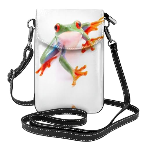 Sac à bandoulière imprimé grenouille aux yeux rouges en tissu doux